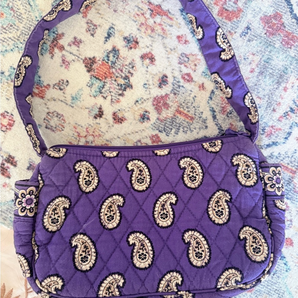 Vera Bradley Purple Paisley Quilted Shoulder Bag